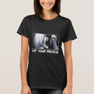 Camiseta Come Proteínas Anime Gimnasio Manga Culturismo Fit