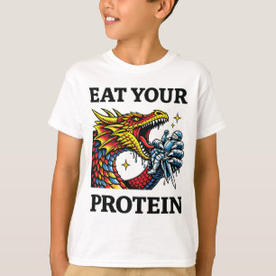 Camiseta Come Proteínas – Caballero Épico que Come Dragones