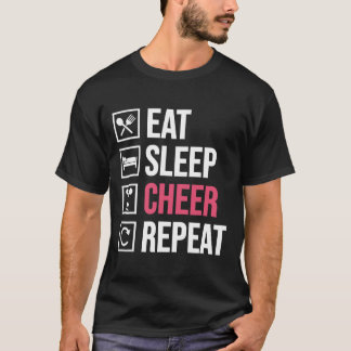 Camiseta Come Reír Duerme Repetir Divertido Animadora Cheer