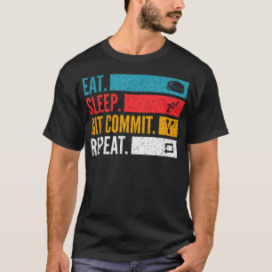 Camiseta Come Reposa Git Commit Repite - Codificador de Cód
