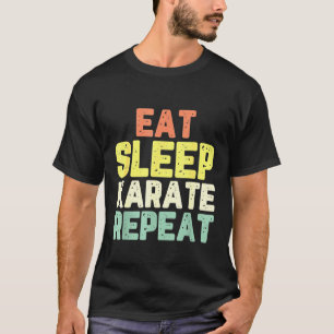 Camiseta Come Sleep Karate Repetir Gracioso Guay Lover Retr