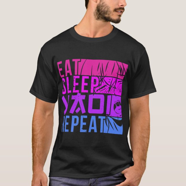 Camiseta Come Sleep Yaoi Repetir Fujoshi Anime Boy Gay Mang (Anverso)