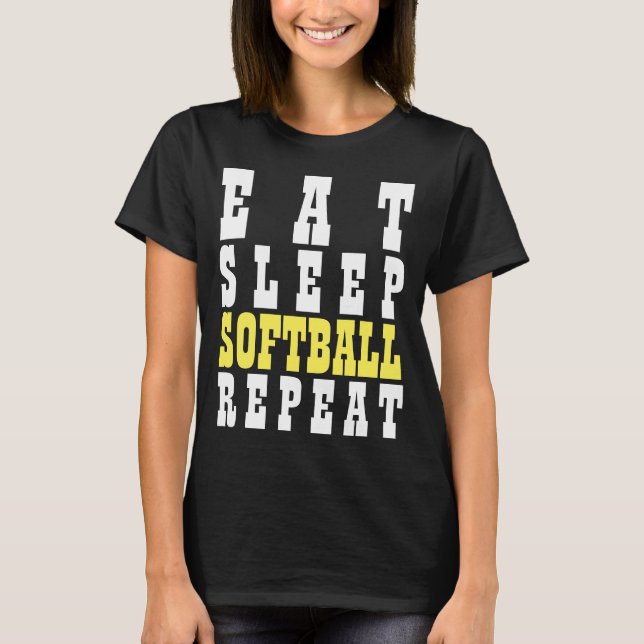 CAMISETA COME SOFTBOL DORMIR REPITE (Anverso)