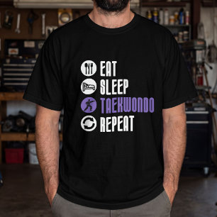 Camiseta Come Taekwondo Duerme Repetir Artes Marciales Dive