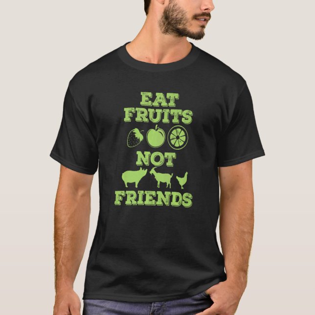 Camiseta Come Vegano Fruta Sin Amigos (Anverso)