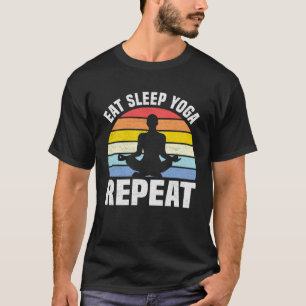 Camiseta Come Yoga Duerme Repite Yoga Vintage Retro Yoga