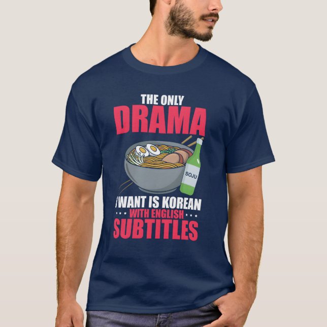 Camiseta Comedia coreana divertida con subtítulos en inglés (Anverso)