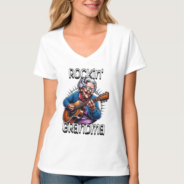 Camiseta Comedia divertida de la abuela de Rockin (Anverso)