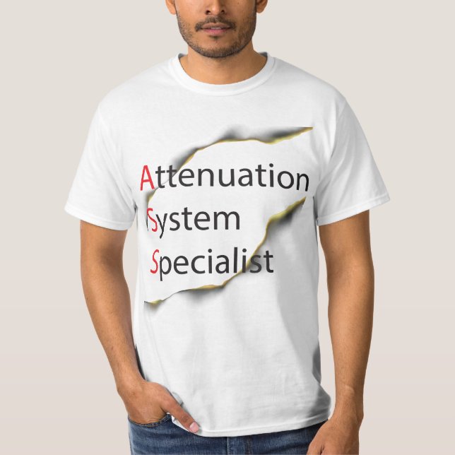 Camiseta Comedia Funny Attenuation System Specialist (Anverso)