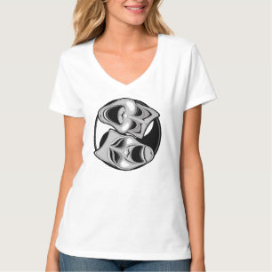 Camiseta Comedia y teatro de tragedia enmascara el diseño d