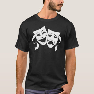 Camiseta Comedia y teatro de tragedia Máscaras blancas para