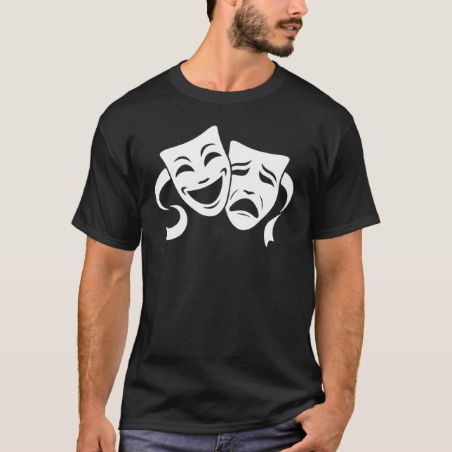 Camiseta Comedia y teatro de tragedia Máscaras blancas para (Anverso)