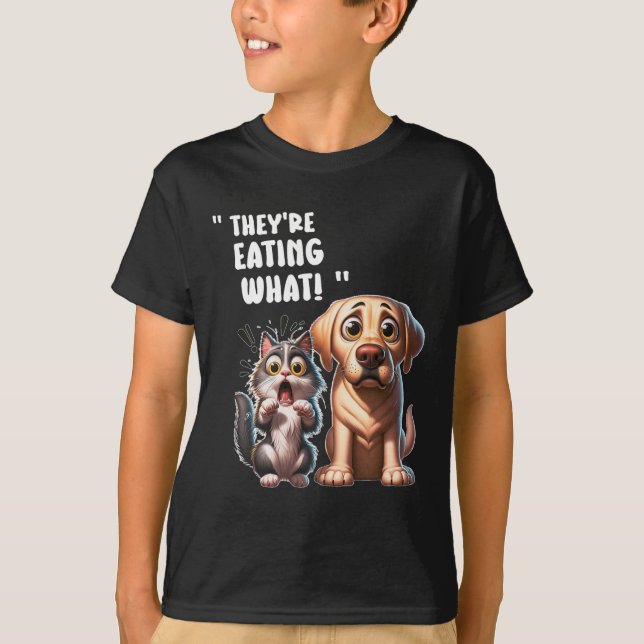 Camiseta Comen los perros que comen los gatos (Anverso)