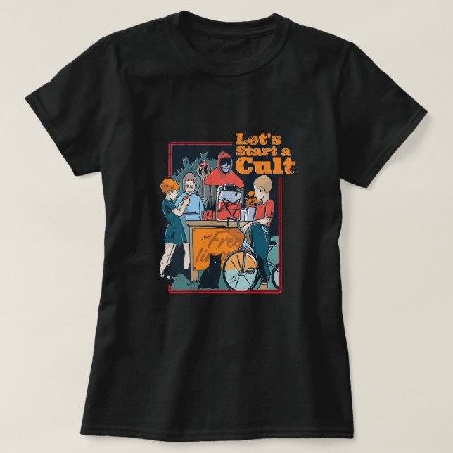 Camiseta Comencemos un culto atemorizado retro mujeres de H (Diseño del anverso)