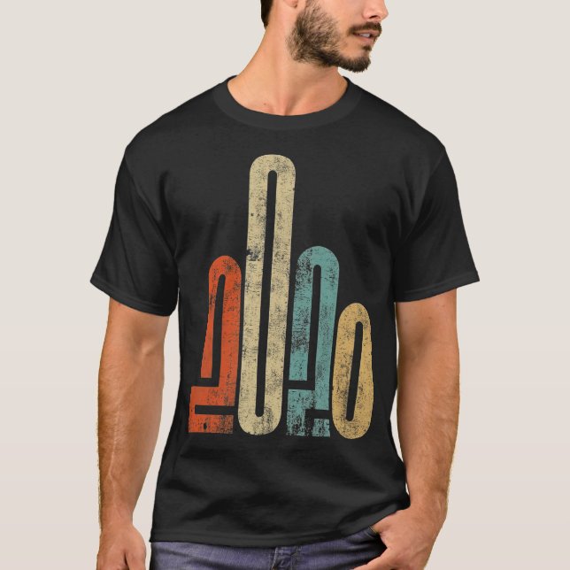 Camiseta Comenzando el sarcasmo, el retro del dedo medio de (Anverso)