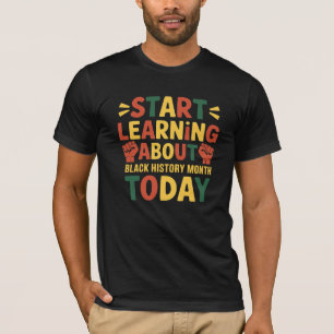 Camiseta Comenzar a aprender sobre el mes de la historia ne