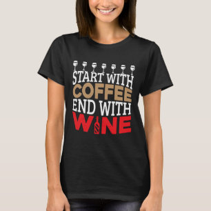 Camiseta Comenzar con el fin del café con el consumo de alc