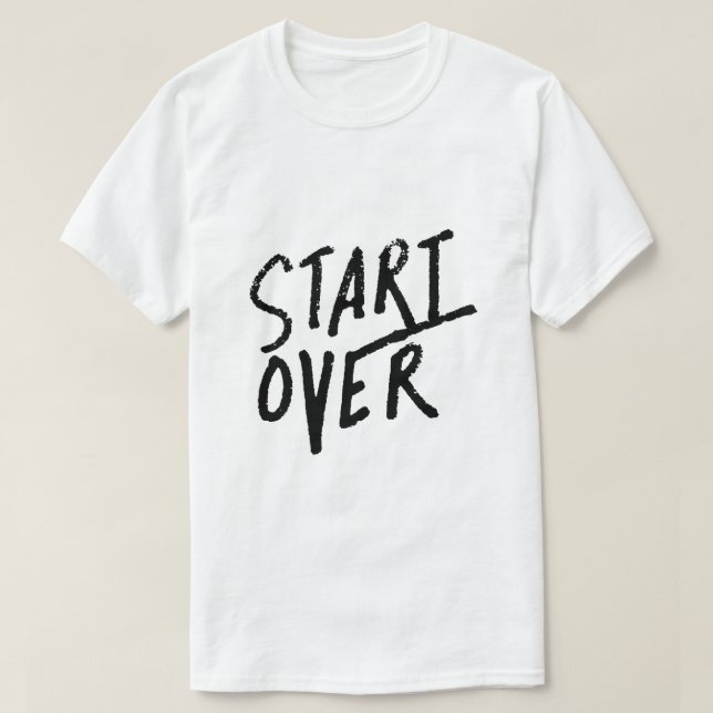 Camiseta Comenzar de Nuevo – Tipografía de Nuevo Comienzo (Diseño del anverso)