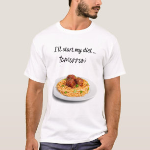 Camiseta Comenzaré mi dieta mañana con Spaghetti