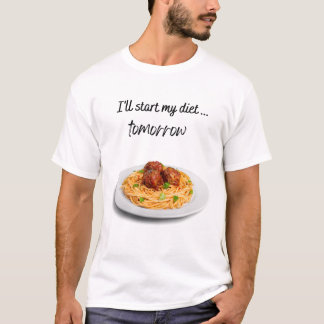 Camiseta Comenzaré mi dieta mañana con Spaghetti