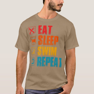 Camiseta Comer a dormir nadar repetidamente
