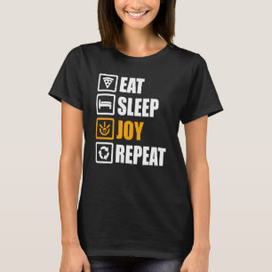 Camiseta Comer Alegría de dormir Repetir Hombres Jóvenes Mu