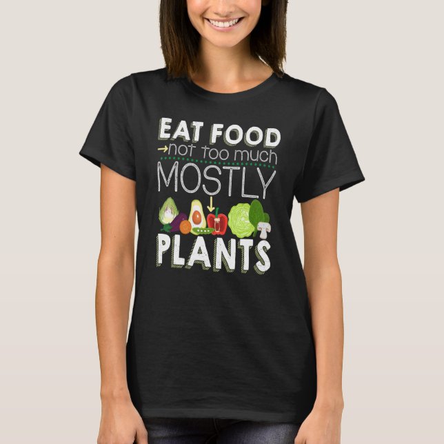 Camiseta Comer alimentos No Demasiado Vena vegetariana (Anverso)