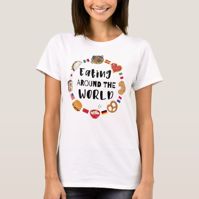 Camiseta Comer alrededor del mundo (Anverso)