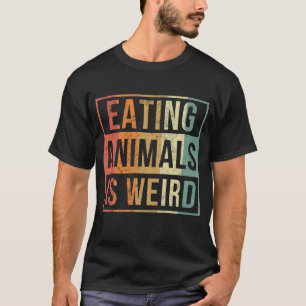Camiseta Comer animal es raro retro vegan regalo vegetarian