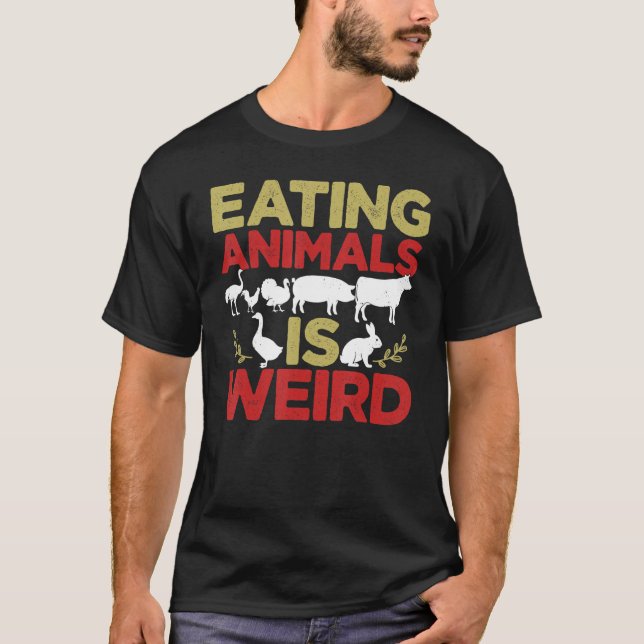 Camiseta Comer Animales Es Vegetari Raro Vegetari (Anverso)