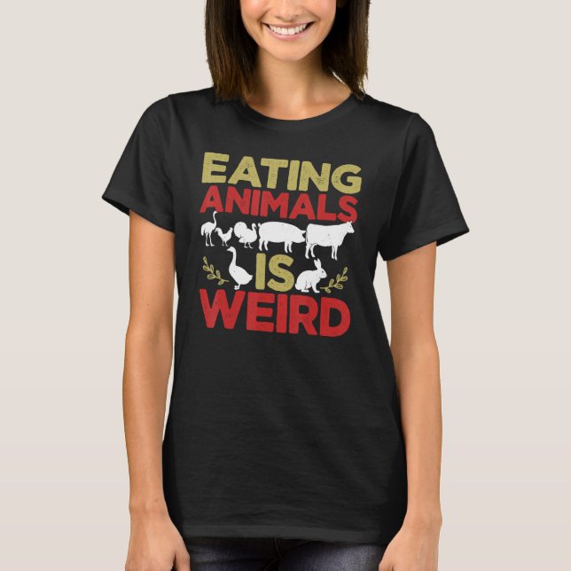 Camiseta Comer Animales Es Vegetari Raro Vegetari (Anverso)
