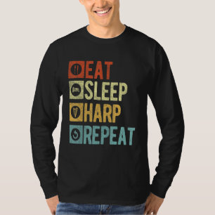 Camiseta Comer Arpa De Sueño Repita Funny Harp Player Harpi