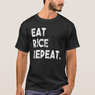 Camiseta Comer arroz repetir arroz divertido arroz blanco c