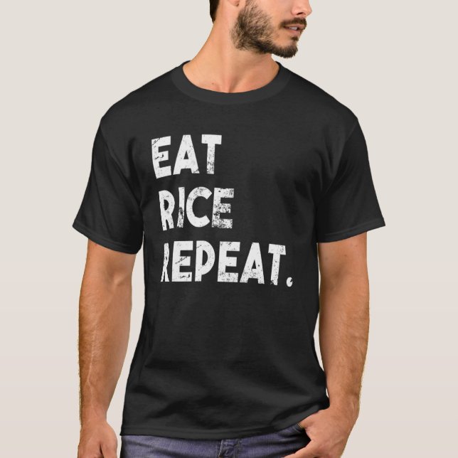 Camiseta Comer arroz repetir arroz divertido arroz blanco c (Anverso)