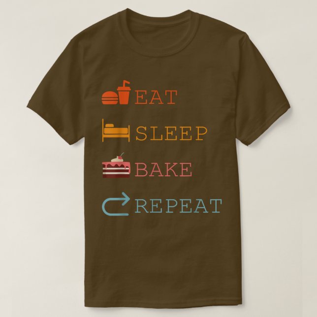 Camiseta Comer Bake De Sueño Repetir Divertidos Diseños De  (Diseño del anverso)