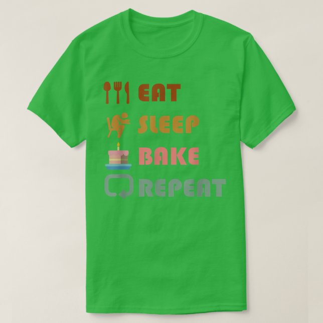 Camiseta Comer Bake De Sueño Repetir Divertidos Diseños De  (Diseño del anverso)