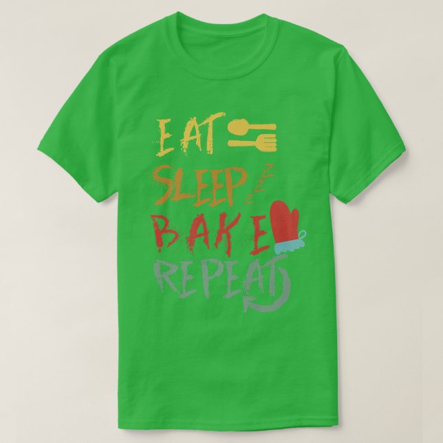 Camiseta Comer Bake De Sueño Repetir Divertidos Diseños De  (Diseño del anverso)