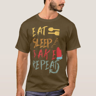 Camiseta Comer Bake De Sueño Repetir Divertidos Diseños De