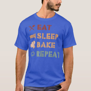 Camiseta Comer Bake De Sueño Repetir Divertidos Diseños De