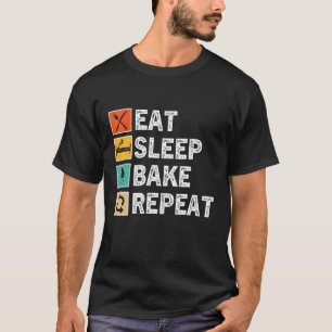 Camiseta Comer Baker Baker Baker Baker de hormigón repetido