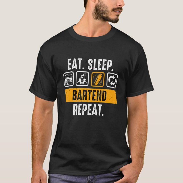 Camiseta Comer barra de repetición de suspensión de sueño (Anverso)
