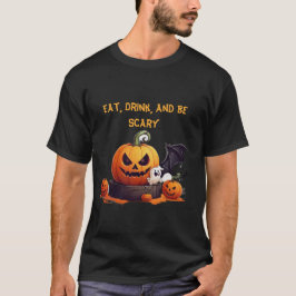 Camiseta Comer, beber y tener miedo de Halloween divertido