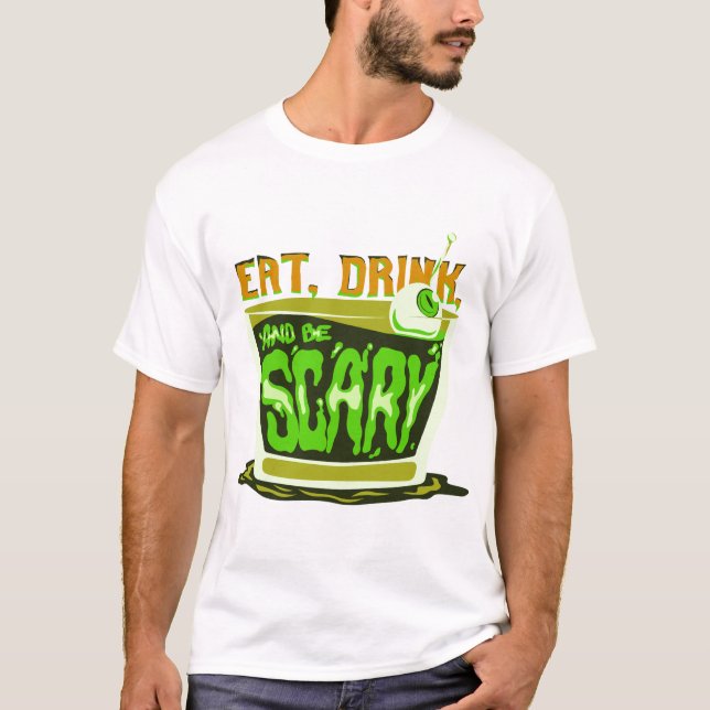 Camiseta Comer bebida y dar miedo (Anverso)