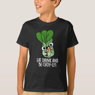 Camiseta Comer Bebida Y Ser Alegre Veggie Pun Dark BG