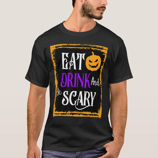 Camiseta Comer Bebida Y Ser Sasuy Squad Halloween Wine Drin (Anverso)