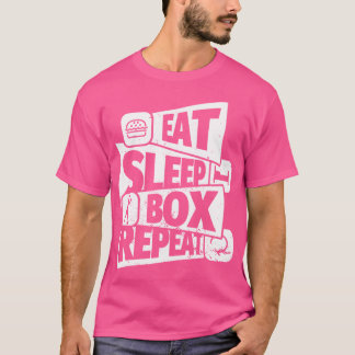 Camiseta Comer Boxeo Sleep Boxing Repetir Gracioso Regalo D