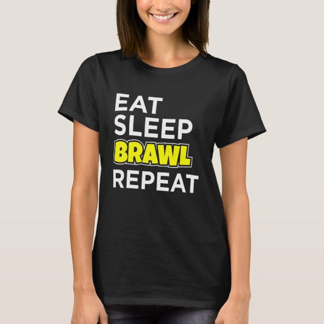 Camiseta Comer Brawl Sleep Repetir Gaming Gaming Brawaph (Anverso)