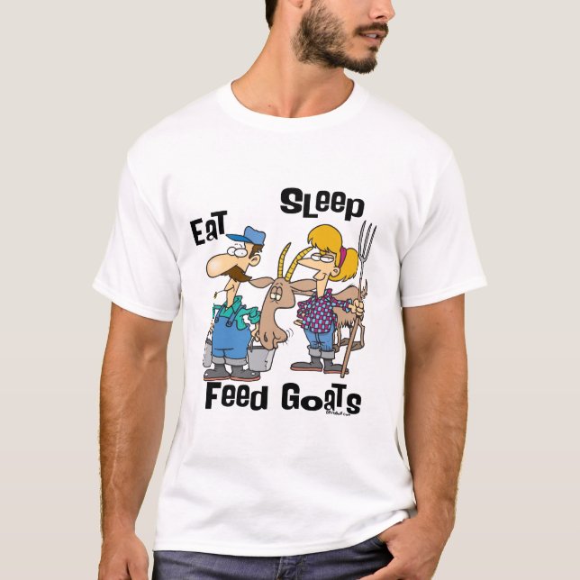 Camiseta Comer cabras de alimentación para dormir (Anverso)