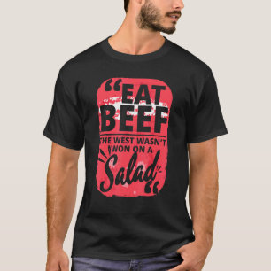 Camiseta Comer carne Chistes de carne de ensalada occidenta