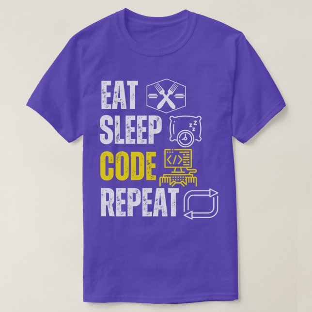 Camiseta Comer código de sueño repetir amantes de la codifi (Diseño del anverso)